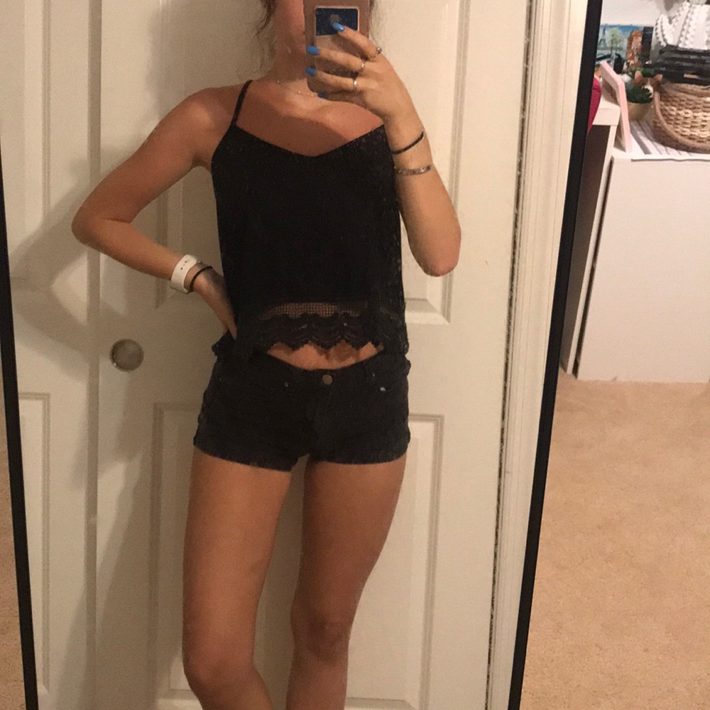 black lace tank top